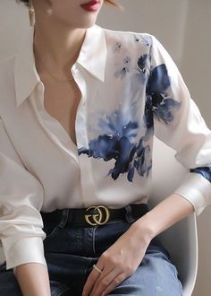 Floral Shirt Women, Floral Long Sleeve Shirt, Satin Blouses, Floral Print Shirt, Satin Blouse, Casual Blouse, Autumn Fashion Women, Silk Shirt, Long Sleeve Casual