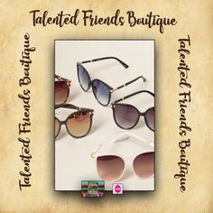 Even though the weather we have been having makes us think Spring is a long way off!! But it's not! Talented Friends Boutique has these super cute, chic, and fun sunglasses in stock! Lots of styles and colors of frames to choose from! Actual products may vary from photos due to vendors sending assortments. Fun Sunglasses, Boutique Hub, Think Spring, Gradient Sunglasses, Cool Sunglasses, Gift Boutique, Cat Eye Sunglasses, Round Sunglasses, Super Cute