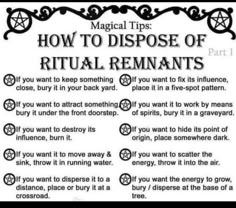 a sign that says how to dispose of ritual remnants