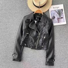 Short motorcycle leather jacket, autumn and winter, new style, fashionable PU leather jacketMaterial:PUColor:blackStyle:stylishFeatures:coolSize:(cm):S,M,L 1inch=2.54cm,1cm=0.39inchS Length 48 sleeve 57 Bust 72 waist 70&ltp&gtM Length 49 sleeve 58 bust 76 waist 74</p>&ltbr/>&ltp&gtL Length 50 sleeve 59 bust 80 waist 78</p>&ltbr/>&ltp&gtNote:Due to different measurement methods,there will be 1-3 error(unite:cm), please understand.</p>&lt Fall Biker Faux Leather Jacket, Black Faux Leather Biker Jacket With Long Sleeves, Fall Faux Leather Biker Jacket, Trendy Long Sleeve Faux Leather Jacket, Faux Leather Biker Jacket With Long Sleeves, Punk Style Faux Leather Biker Jacket With Long Sleeves, Black Leather Jacket With Zipper For Fall, Trendy Long Sleeve Faux Leather Biker Jacket, Black Faux Leather Biker Jacket For Winter