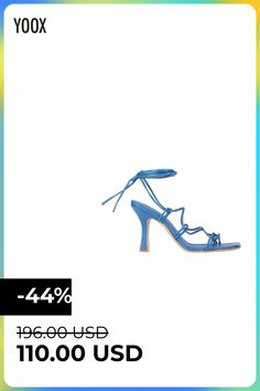 leather, no appliqués, solid color, leather backing, wrapping straps closure, square toeline, spool heel, covered heel, leather/rubber sole, contains non-textile parts of animal origin, lace-up sandals , Color: Blue , Size: 9