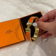 Almost New Herms Bracelet. Orange And Gold So Beautiful. Only Worn A Few Times Hermes Bracelet, Hermes Orange, Hermes Jewelry, Orange And Gold, Gold Orange, Orange Gold, So Beautiful, Womens Jewelry Bracelets, Vision Board