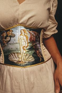 Handmade Underbust Corset Belt The Birth of Venus Underbust Corset Belt, Botticelli Art, Corset Belts, Authentic Corsets, Belt Corset, Green Corset, Birth Of Venus, Waist Corset, High Fashion Dresses