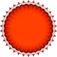 an orange and white circular frame with stars