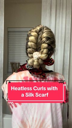 Heatless Curls Overnight Silk Scarf, Diy No Heat Curls Overnight, Scarf Curls Overnight, Unicorn Heatless Curls, Diy Heatless Curls Overnight, Heatless Curls Overnight Sock, Heatless Curls Overnight Short Hair, Heartless Curls Overnight, Medium Lenth Hair