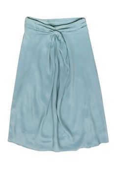 Flirt with fashion in the Magali Pascal knot front skirt! Its minty fresh hue is sure to make you stand out, while the front tie adds a sultry and chic charm. Style with strappy heels and silver jewelry for an effortlessly cool look. Size S Shell 66% Rayon, 34% Silk Lining 100% Viscose Invisible side zipper Knot front detail Waist 28" Hips 40" Length 27" Summer Knee-length Bottoms With Tie Waist, Knee-length Bottoms With Tie Waist For Summer, Spring Knee-length Bottoms With Tie Waist, Spring Tie Waist Knee-length Bottoms, Summer Skirt With Bow Detail, Spring Skirt With Bow Detail, Chic Spring Bottoms With Bow, Chic Tie-back Bottoms For Spring, Spring Green Skirt With Tie Waist