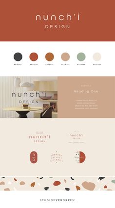 the website design for nunchii, an interior and furniture store that is open to all