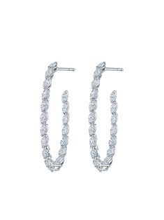 18kt white gold 18kt white gold marquise diamond hoop earrings from KWIAT featuring marquise cut diamonds, post-back closure and large hoop design. Two's company. These earrings come as a pair.. This piece comes with a certificate of authenticity.. | Kwiat 18kt White Gold Marquise Diamond Hoop Earrings Diamond Hoop Earrings Large, Hoop Earrings Large, Hoop Design, Diamond Jewelry Designs, Marquise Cut Diamond, Diamond Hoop Earrings, Marquise Diamond, Fine Earrings, Marquise Cut