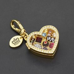 Keys Aesthetic, Juicy Charms, Juicy Couture Necklace, Fun Clothes, Juicy Couture Charms, Chocolate Hearts, Heart And Key, Pendant For Women, Heart Keychain