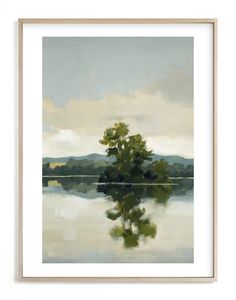 a painting of a tree in the water