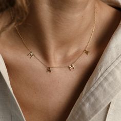 M A M A ∙ L E T T E R ∙ N E C K L A C E * Material: High Quality Solid 925 Sterling Silver * Finish: Sterling Silver ∙ 18K Gold ∙ Rose Gold * Featuring 7mm Letter Charms and Adjustable 16 - 18 Inches Dainty Cable Chain. H O W ∙ T O ∙ O R D E R * Select your finish in the drop down menu. Design is available in 3 colors: 18k Gold, Rose Gold and Sterling Silver. O T H E R ∙ I N F O R M A T I O N * All items are nicely packaged ready to gift in elegant jewelry boxes. * If you can't find the informat Letter Necklace Silver, Mama Necklace, Letter Pendant Necklace, Mothers Necklace, Mom Necklace, Letter Pendants, Letter Necklace, Fashion Accessories Jewelry, Personalized Necklace