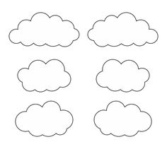 four clouds with different shapes and sizes to make them look like they are floating in the air