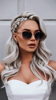 Bridal Hairstyle, Hairdo For Long Hair, Formal Hairstyles, Wedding Hair And Makeup, Grey Hair, Hair Dos, Bride Hairstyles, Down Hairstyles, Bridesmaid Hair