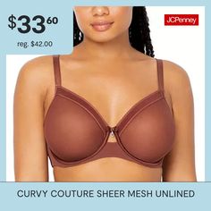 This women�s bow-accented underwire bra from Curvy Couture is made from a breathable mesh fabric and features back and side smoothing, adjustable straps,hook-and-eye back closures, and offers high support.Bra Type: Underwire, Full CoverageFeatures: Stretch Fabric, Adjustable StrapsClosure Type: Back Closure, Hook & EyeSupport: Medium SupportFiber Content: 88% Nylon, 12% SpandexFabric Description: WovenCare: Hand Wash, Line DryMaterial: NylonCountry of Origin: Imported High Support Bra, Coverage Bras, Support Bra, Mesh Bra, Unlined Bra, Full Coverage Bra, Everyday Bra, Full Figured, Underwire Bra