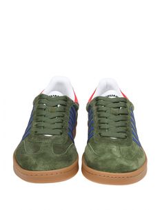 Suede sneakers green and blue color red leather heel lace closure interior in leather and fabric external composition 100% leather logoed rubber sole made in italy Sneakers Green, Dean And Dan Caten, Saint Laurent Shoes, Green Suede, Gorgeous Bags, Suede Sneakers, Green And Blue, Sporty Style, Online Bags