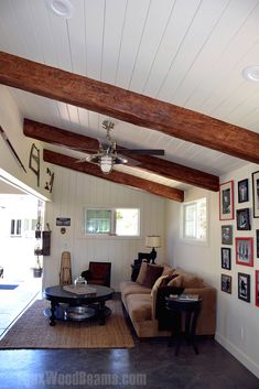 the living room is clean and ready to be used as a den or family room