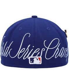 Celebrate your favorite Mlb squad's accolades with this Los Angeles Dodgers Historic World Series Champions 59FIFTY hat from New Era. It features a structured construction, flat bill and fitted design to give you an elevated look. Plus, the striking Los Angeles Dodgers embroidery on the crown and rear panels as well as the commemorative World Series Champions patch show off your timeless fandom and love for the squad. Custom Fitted Hats, Swag Hats, Hat Aesthetic, Graphic Design Images, Fitted Baseball Caps, Flat Bill Hats, 59fifty Hats, New Era Hats, Men Stylish Dress