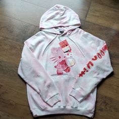 Sanrio Men's New Girl Order Hello Kitty Hoodie. Pink/White/Red. Only Tried On Once. Never Worn. Nwt. Purchased At Zumiez. I Believe The Sizing Is Correct. Size M In Us Sizing. Size 10 In Uk Sizing. White Kawaii Hoodie For Streetwear, Kawaii White Hoodie For Spring, Kawaii Hoodie For Spring Streetwear, White Kawaii Sweatshirt For Streetwear, Casual Hello Kitty Hooded Sweatshirt, Casual Hooded Hello Kitty Sweatshirt, Casual Hooded Sweatshirt With Hello Kitty Print, Cute Hello Kitty Print Hoodie For Streetwear, Cute Hello Kitty Hoodie For Streetwear