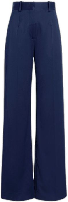 Tailored Trousers, Merino Wool, Wool Blend, Wide Leg, Trousers, High Waisted, Collage, Pins, Blue