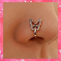 New!! Elegant U-Shaped Diamond Studded 18k Gold White Sapphire Nose Clip! These Are Gorgeous! If Want A Nose Ring Without The Piercing ? This Is Just Right For You! Beautiful Butterfly Nose Clip! Thank You For Stopping By! Bundles Always Welcome! Belly Button Jewelry, Nose Clip, Button Jewelry, White Sapphire, Beautiful Butterflies, Belly Button, Diamond Studs, 18k Gold, Sapphire