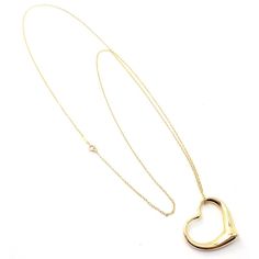 About This Piece: Metal: 18k Yellow Gold  Pendant Size: 36mm x 33mm  Weight: 15.1 grams  Length Chain: 30"  Hallmarks: Heart: Tiffany & Co. 18k Peretti Chain: Tiffany & Co. 750 Peretti Formal Yellow Gold Double Heart Necklace, Luxury Open Heart Necklace With Polished Finish, 14k Gold Open Heart Necklace For Formal Events, 14k Gold Open Heart Necklace For Formal Occasions, Formal Yellow Gold Heart Necklaces, Yellow Gold Open Heart Necklace With Polished Finish, Formal Open Heart Hallmarked Necklace, Formal Yellow Gold Heart Necklace, Formal Yellow Gold Open Heart Necklace