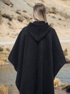 Material: Alpaca woolColor: Black Size:Length: 180 cm (70.86") Width:112 cm (44.09") It refers to the total measurements of the poncho when it is fully open (like a blanket) Note: Since this product is is handmade, it may present slight variations from the pictures. Description: Black Poncho with hood. Soft to the touch: Alpaca wool is extremely soft. It is softer than any other alternative wool. The fabric quality and the way we knit our products make them unique.Warm: You will notice how the A Poncho With Hood, Alpaca Poncho, Black Poncho, Hooded Poncho, Cow Boy, A Blanket, Alpaca Wool, Alpaca, Fedora