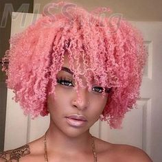 Pink Curly Hair, Spring Hair Color, Hair Color Pastel, Pelo Afro, Dyed Natural Hair, Hair Color For Women, Natural Hair Inspiration, Pastel Hair