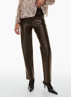 THE MELINA™ PANT | Aritzia Melina Pant Aritzia, Melina Pants, Dark Brown Pants, Melina Pant, Wilfred Pants, Aritzia Pants, Leather Pant, Mocha Brown, Brown Pants