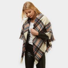 • Color : Beige• Size : 53" X 55"• Material : 100 % Acrylic• Plaid Square Blanket Scarf Fashion Outfits For Winter, Midi Dress Layering, Square Blanket Scarf, Stylish Midi Skirt, Chunky Knit Sweater Dress, Flared Skater Skirt, Outfits For Winter, Simple Sweaters, Trench Dress