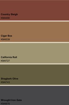 the color scheme for this house is brown and green