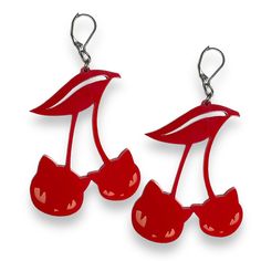 Here's a BIG something to make your all-black 'fit pop. Our officially licensed Emily the Strange® Cherry Cat Hooks in Red will get you noticed. We designed this set in time for summer to accentuate your Summerween (or any time of the year) looks. Sold as a pair Nickel free, surgical Steel hinge hooks Approximately 1.7" x 2.2" Red acrylic charms Emily Strange, Emily The Strange, Earrings Red, Acrylic Charms, Cat Earrings, Black Fits, Hook Earrings, Time Of The Year, Jewelry Earrings Studs