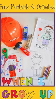 a group of children's crafts and activities with the words when it grow up