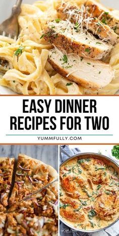 easy dinner recipes for two with text overlay