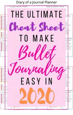 This free printable bullet journal cheat sheet is exactly what you need to make setting up your 2020 easy! #bulletjournal #bujo #bulletjournalprintable #freeprintable #planneraddict #bulletjournalideas Bullet Journal Cheat Sheet, Journal Printables Templates, Bujo Printables, Selfcare Inspiration, Journal Printables Free, Printable Bullet Journal, Journals Ideas, Goals List, Bullet Journal Monthly Spread