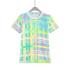 "With a soft feel and reduced pilling for no loose threads, this will be a comfy and stylish glitchcore tee for your child. Don't forget to check out the rest of the glitchcore products up for sale by clicking the shop link at the bottom of this description and searching for \"glitchcore\" in the search items bar for this shop. ● Fabric: Jersey (95% polyester and 5% spandex) ● Regular fit ● Crew neck, short sleeve ● Fabric weight: 180gsm ● Thread Color: black or white ● Average Lead Time: 2-4bus Grunge Multicolor T-shirt For Streetwear, Y2k Style Graphic T-shirt For Spring, Spring Y2k T-shirt With Graphic Design, Spring Y2k Style Graphic T-shirt, Spring Y2k Graphic T-shirt, Trendy Green T-shirt With Sublimation Print, Spring Y2k Graphic Design T-shirt, Trendy Green T-shirt With Graffiti Print, Spring Y2k T-shirt With Graffiti Print