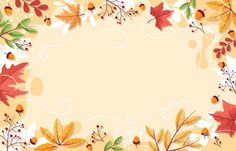 an autumn background with leaves and berries