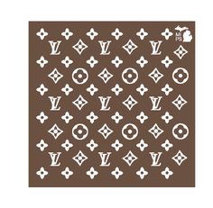 the louis vuitton pattern is shown in white on a brown background, and it appears to be made out of paper