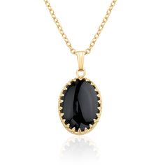 "Large Black Onyx Oval Pendant Necklace for Women in 14K Gold Filled or Sterling Silver, Vintage Style Black Onyx Jewelry, 7th Anniversary Gifts for Her, Protection Necklace, Graduation Gift for Her A high dome Black Onyx in a opulent gold setting with patterns edges folding on the stone. A vintage look recreated this jade pendant necklace is surely going to be the new star of your jewelry box. The perfect jewelry gift for 7th anniversaries. 💎 Metal - 14K Gold Filled or Sterling Silver 💎 Gemst Elegant Onyx Oval Cabochon Jewelry, Elegant Oval Cabochon Onyx Jewelry, Vintage Onyx Oval Cabochon Jewelry, Black Enamel Oval Necklace As Gift, Black Enamel Oval Necklace For Gift, Formal Oval Necklace With Black Enamel, Vintage Black Oval Cabochon Jewelry, Formal Onyx Oval Necklace, Formal Oval Black Enamel Necklace