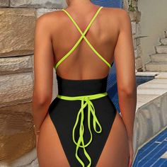 Elevate your beachside allure with our sleek and seductive one-piece swimsuit. Crafted with a minimalist design, this swimsuit features sensual straps that accentuate your curves with an air of sophistication. The premium fabric offers comfort and support while ensuring a flattering fit. Whether lounging by the pool or strutting on the sands, this swimsuit embodies pure elegance and confidencePattern: Solid colorWith or without steel support: With padded cups, no underwireColor: BlackSize: S, M, Dance Sports, Sports Swimming, Swimsuit Pattern, Pure Elegance, Sports Fashion, Black Swimsuit, The Pool, Sport Fashion, One Piece Swimsuit