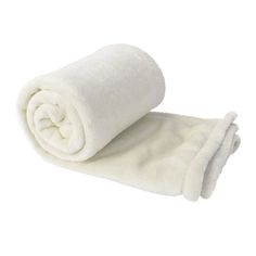 two white towels folded on top of each other in front of a white background,