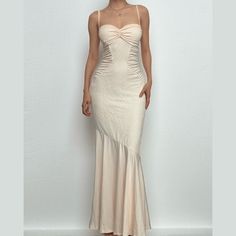 Please refer to our sizing chart for a guideline when choosing a size. 5 business days order processing time. 90% polyester 10% spandex Fitted Maxi Slip Dress For Date Night, Elegant Fitted Backless Dress With Built-in Bra, Ruched Backless Maxi Dress For Prom, Ruched Maxi Length Backless Dress For Prom, Fitted Bodice Maxi Length Slip Dress For Date Night, Fitted Ruched Maxi Slip Dress, Elegant Backless Midi Dress With Built-in Bra, Backless Maxi Dress With Ruched Bodice For Prom, Prom Season Sleeveless Maxi Dress With Ruched Back