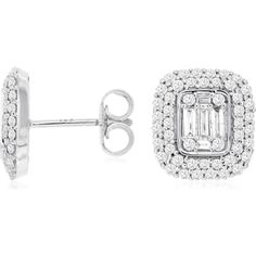 Royal 14K White Gold Diamond Earrings - 0.59 Carat Total Diamond Weight White Gold Diamond Earrings, The Oasis, Radiant Diamond, Gold Diamond Earrings, Royal Jewelry, Diamond Set, White Gold Diamonds, Timeless Beauty, Gold Diamond