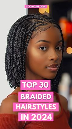 Chic Curly Hair Ideas for Girls Hair Braiding Styles For Short Hair, Braided Bob Styles For Black Women, Braids New Styles, Trending 2024 Hairstyles, Trendy Hairstyle 2024, Corn Roll Styles For Natural Hair, Braids Trending 2024, Black Women Braid Ideas, Low Maintenance Braids For Black Women