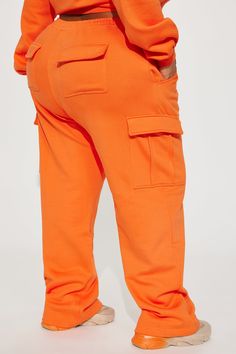 Available In Orange And Green. Wide Leg Joggers Elastic Waistband Cargo Pockets Pair With "Easy Going Lounge Hoodie" 80% Cotton 20% Polyester Imported | Easy Going Lounge Wide Leg Pant in Orange size XL by Fashion Nova Wide Leg Joggers, Halloween Top, Sweater Jumpsuit, Orange And Green, Wide Leg Pant, Jean Top, Orange Fashion, Easy Going, Women Clothes Sale