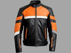 Handmade Black Leather Biker Jacket/ Custom Orange Black Motorbike Jacket For Men/ Riding Jacket Product Details: External: Genuine Leather Front Zipper Closure Pockets: Inside And Front Color: Black and Orange Premium Stitching Rev up your style with our Leather Jacket collection, where raw power meets sleek design. The Black Leather Jacket, a timeless classic, adds an edge to your look, while the Leather Biker Jacket embodies the spirit of rebellion and freedom on the road. Our Motorcycle Jack Black Cafe Racer Leather Jacket For Biker Events, Black Leather Cafe Racer Jacket For Motorcycling, Black Cafe Racer Biker Jacket, Black Moto Leather Jacket For Motorcycling, Black Cafe Racer Leather Jacket For Streetwear, Black Cafe Racer Jacket For Motorcycling, Black Cafe Racer Biker Jacket For Biker Events, Black Riding Outerwear, Black Cafe Racer Biker Jacket For Events