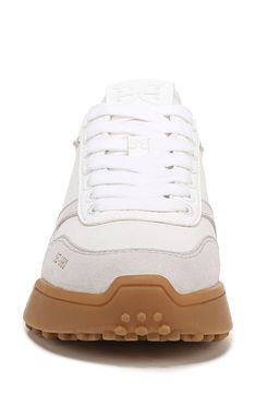 Complete your casual look with the sporty sophistication of a lace-up sneaker embellished with suede overlays. Leather upper/textile lining/synthetic sole Imported White Textile Chunky Lace-up Sneakers, Urban Nylon Lace-up Sneakers, Casual Chunky Lace-up Textile Sneakers, Sporty Textile Platform Sneakers With Laces, Sporty Textile Chunky Lace-up Sneakers, Athleisure Chunky Lace-up Sneakers With Contrast Sole, Functional Chunky Lace-up Sneakers With Contrast Sole, Mesh Platform Sneakers With Textured Sole And Lace-up Design, Lace-up Platform Sneakers With Textured Sole