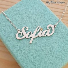 Order any word or name, for your new sterling silver 925 Sofia Style name necklace! Choose any swarovski birthstone for the dot of the i, or the first capital letter . * Nameplate and chain are all solid sterling silver 925. * My nameplates are upgraded 1.2mm gage (thickness) Please view photos in listing.  * Choose your chain length from the menu above.  * Please add the name that you would like in the NOTE TO SELLER section of your etsy checkout.  🍋 I hand make all of my jewelry. Please allow Sterling Silver Initials Name Necklace For Birthday, Sterling Silver Name Necklace For Birthday, Sterling Silver Initials Necklace For Birthday, Personalized White Gold Name Necklace For Birthday, Birthday White Gold Name Necklace, Customizable Sterling Silver Name Necklace For Birthday, Classic Sterling Silver Name Necklace For Birthday, Classic Silver Name Jewelry, Custom Name Sterling Silver Jewelry For Birthday