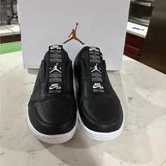 Women Size Nike Air Jordan 1 Low Slip On Shoes Sneakers Black/ White Av3918-001 Brand New Black Slip-on Sneakers For Streetwear With Round Toe, Black Low-top Slip-on Sneakers With Perforations, Black Synthetic Slip-on Sneakers With Branded Insole, Black Synthetic Slip-on Sneakers With Cushioned Footbed, Black Synthetic Slip-on Sneakers With Round Toe, Black Synthetic Slip-on Sneakers, Modern Black Slip-on Sneakers With Branded Insole, Sporty Black Leather Slip-on Sneakers, Black Leather Sporty Slip-on Sneakers