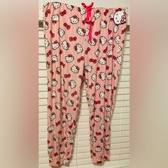 Hello Kitty Pajama Pants, Hello Kitty Sleepwear 100% Polyester Cute Pink Bedtime Pants, Pink Hello Kitty Print Bottoms For Sleepover, Cute Cotton Lounging Pants, Cute Hello Kitty Print Bottoms For Pajama Party, Hello Kitty Print Bottoms For Pajama Party, Pink Hello Kitty Bottoms For Pajama Party, Pink Hello Kitty Print Bottoms For Pajama Party, Cute Stretch Bottoms For Sleepover, Hello Kitty Print Cotton Sleep Bottoms