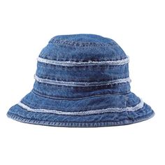 Petite Denim Cloche Hat with Frayed Stripes for Small Heads Affordable Denim Blue Hats For Spring, Cheap Adjustable Denim Blue Hats, Summer Washed Hats, One Size Fits Most, Summer Washed Hat, One Size Fits Most, Summer Washed Hats One Size Fits Most, Pre-washed Short Brim Summer Hats, Pre-washed Brimmed Summer Hat, Summer Pre-washed Short Brim Hats, Pre-washed Summer Hat With Short Brim